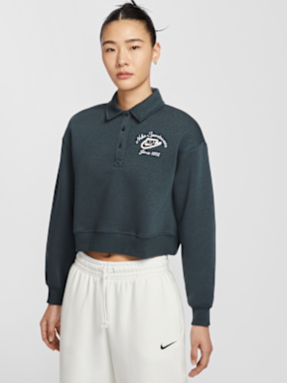 NWT NIKE DARK TEAL COLLARD PULLOVER HOODIE